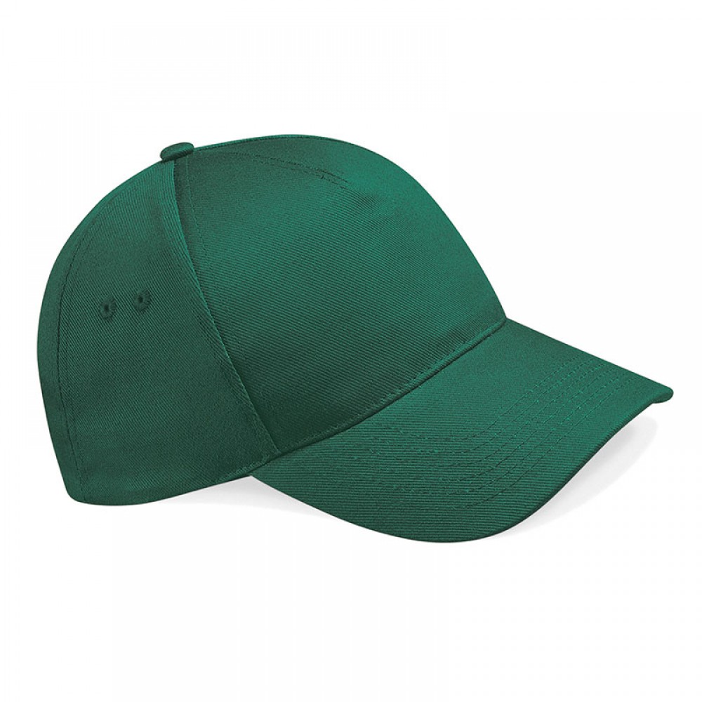 Berretto Beechfield 5-Panel - Unisex In Cotone - Nero - Chiusura In Velcro Rip-Strip